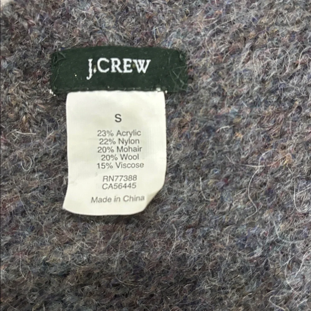 J. Crew September Sweater Seaport Gray Short Sleeve Wool Blend, Sz S